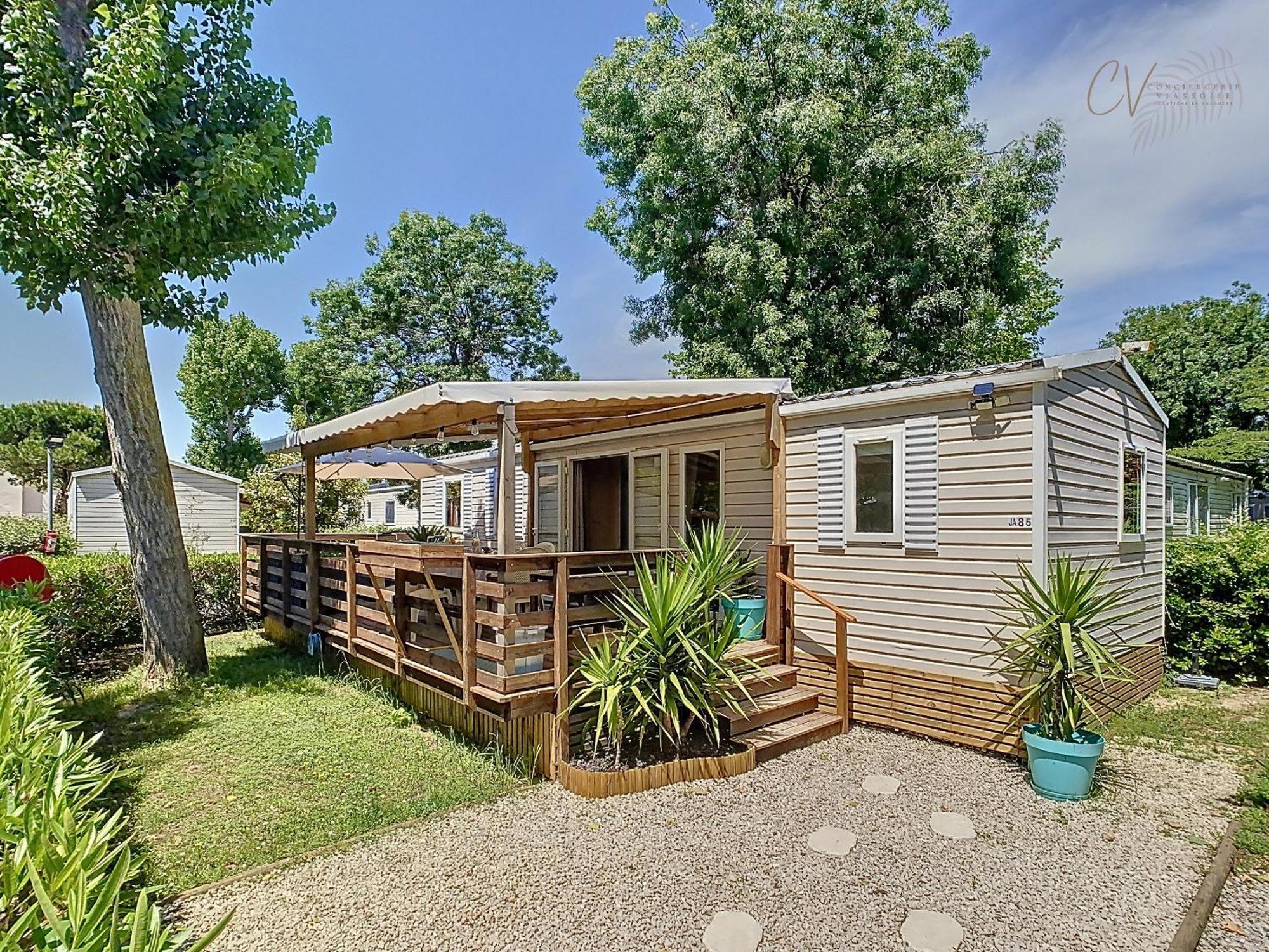 Grand Mobil Home 3Chbr 2Sdb Camping La Carabasse Vias Extérieur photo